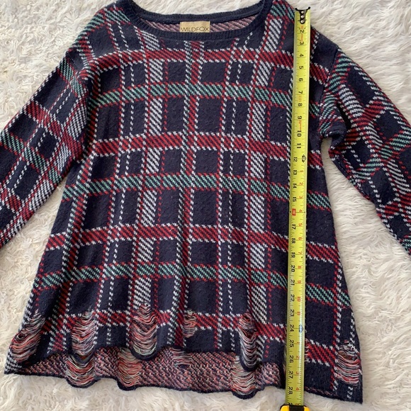 Wildfox white label plaid lenon sweater knit Xsml - Picture 7 of 11